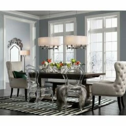 Pembroke 6-Light 24" Wide Polished Nickel Drum Chandelier -Lighting Sales Shop 090716 transitional chandeliers h