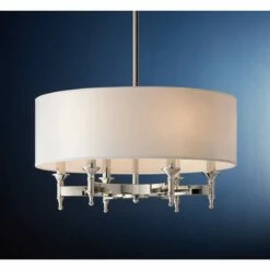 Pembroke 6-Light 24" Wide Polished Nickel Drum Chandelier