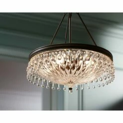 Macey 20 1/4" Wide Traditional Bronze Finish Crystal Chandelier