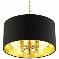 20" Wide Warm Gold Pendant Light With Black Shade -Lighting Sales Shop 20 inch wide warm gold pendant light with black shade 42e61views1