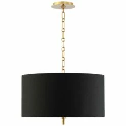 20" Wide Warm Gold Pendant Light With Black Shade -Lighting Sales Shop 20 inch wide warm gold pendant light with black shade 42e61views3