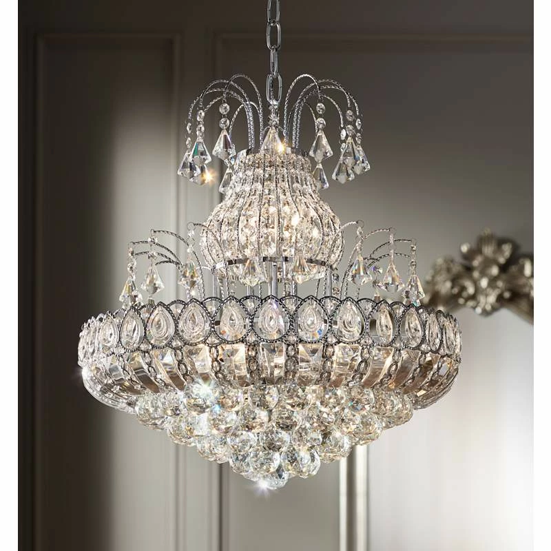 Calylah 21 1/2" Wide Chrome And Crystal Chandelier 3 Calylah 21 1/2" Wide Chrome And Crystal Chandelier