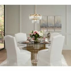 Vienna Full Spectrum Luxum 18 3/4" Brass And Crystal Pendant Light