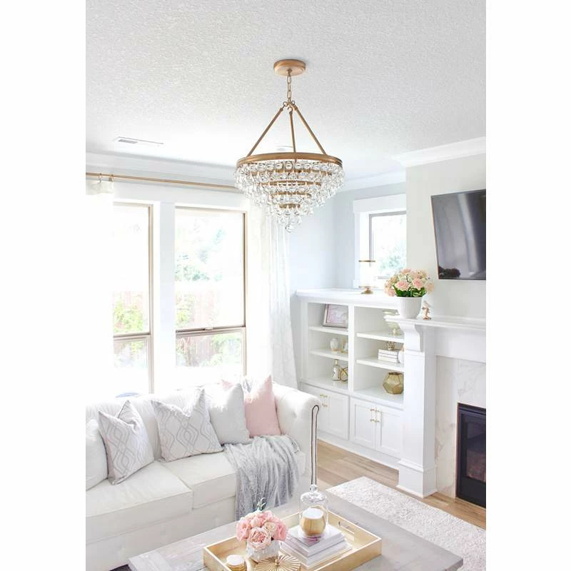 Calypso 20" Wide Vibrant Gold And Crystal Teardrop Chandelier 3 Calypso 20" Wide Vibrant Gold And Crystal Teardrop Chandelier