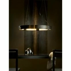 Hubbardton Forge Aura Pendant 28.9" Dark Smoke Glass Ring Pendant