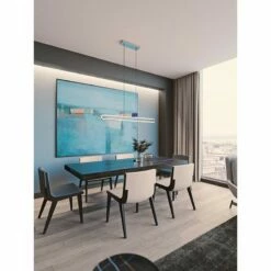 AFX Cass 48" Wide Black Finish Modern Linear Pendant