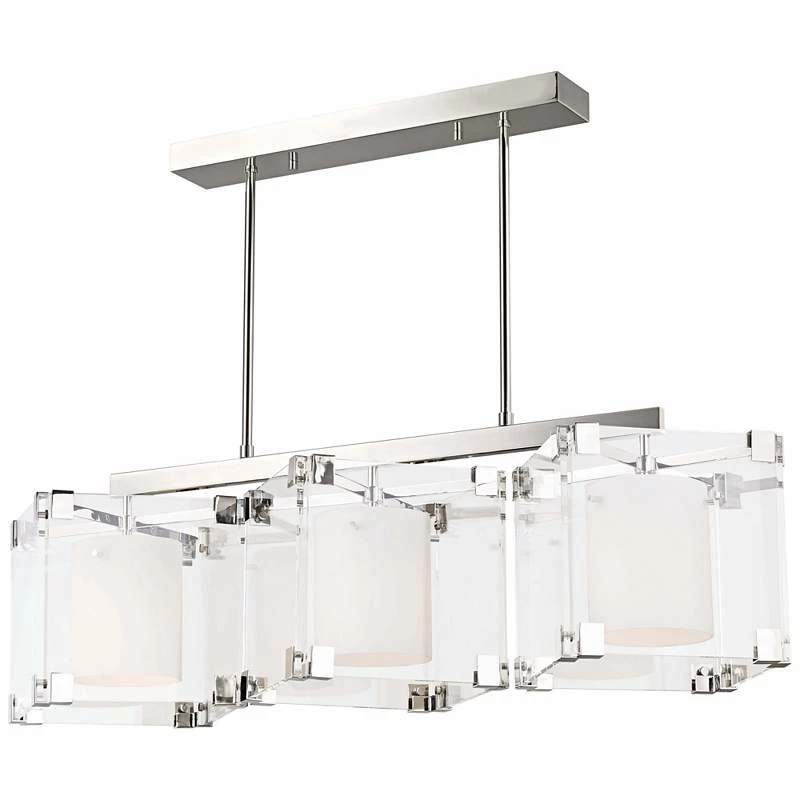 Achilles 53 3/4" Wide Nickel Kitchen Island Light Pendant 3 Achilles 53 3/4" Wide Nickel Kitchen Island Light Pendant
