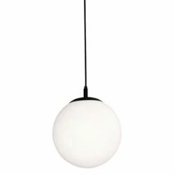 AFX Loretto 11.8" Wide Black And White Modern Orb Pendant