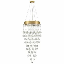 Aida 18" Wide Gold Pouring Crystal Pendant Light -Lighting Sales Shop aida 18 inch wide gold pouring crystal pendant light 757a1views4