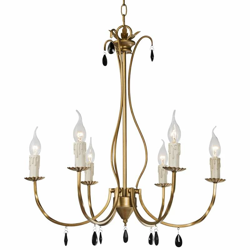 Alexis 23" Wide Antique Brass Metal 6-Light Chandelier 3 Alexis 23" Wide Antique Brass Metal 6-Light Chandelier - Image 2