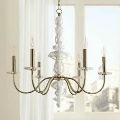 Allegri Bolivar 24" Wide Champagne Gold 6-Light Chandelier