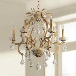 Allegri Duchess 22" Wide Champagne Gold 6-Light Chandelier