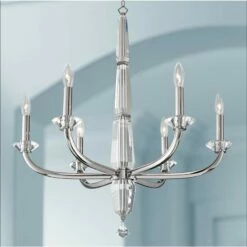 Allegri Palermo 31" Wide Chrome 6-Light Chandelier