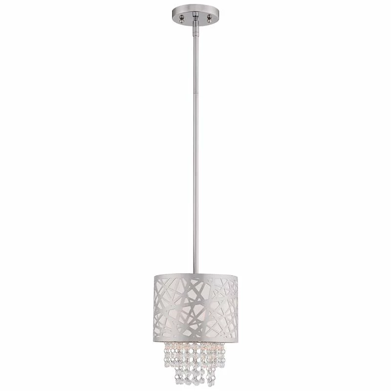 Allendale 8" Wide Polished Nickel And Crystal Mini Pendant 4 Allendale 8" Wide Polished Nickel And Crystal Mini Pendant - Image 2