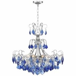 Alpine 26" Wide Chrome And Blue Crystal Chandelier 13 Alpine 26" Wide Chrome And Blue Crystal Chandelier -Lighting Sales Shop alpine 26 inch wide chrome and blue crystal chandelier 39p94views4