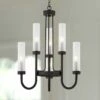 Anchor 22 1/2" Wide Matte Black 6-Light Chandelier