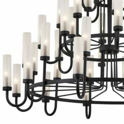 Anchor 60 1/2" Wide Matte Black 48-Light Chandelier -Lighting Sales Shop anchor 60 and one half inch wide matte black 48 light chandelier 863h1views1