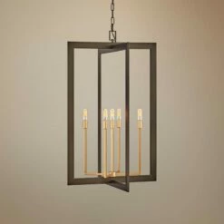 Anders 22" Wide Metallic Matte Bronze 5-Light Foyer Pendant