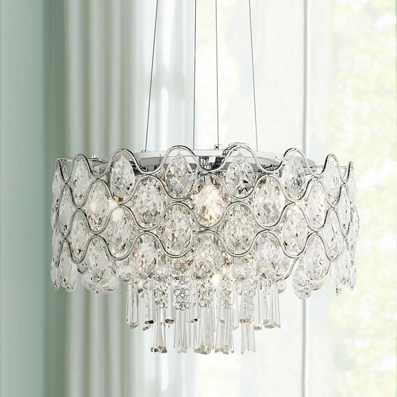Angotti 9-Light 19" Round Modern Luxe Crystal Chandelier 4 Angotti 9-Light 19" Round Modern Luxe Crystal Chandelier - Image 2