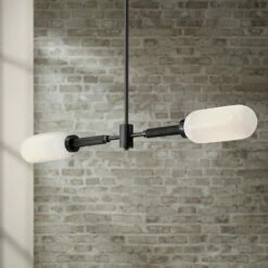 Troy Annex 47 1/2" Wide Anodized Black 2-Light Island Pendant