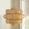 Antibes 22 1/2" Wide Khaki And Natural Rattan Modern Pendant Light