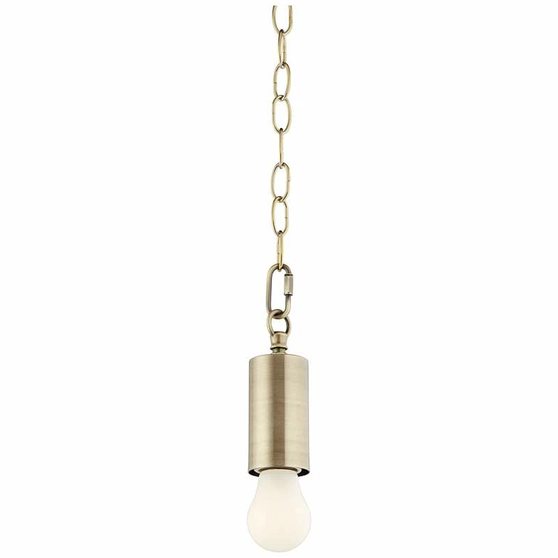 Antique Brass Plug-In Hanging Swag Chandelier With Frosted A19 LED Bulb 9 Antique Brass Plug-In Hanging Swag Chandelier With Frosted A19 LED Bulb - Image 7