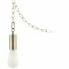 Antique Brass Plug-In Hanging Swag Chandelier With Milky ST21 LED Bulb