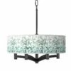 Aqua Mosaic Ava 6-Light Black Pendant Chandelier