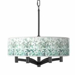 Aqua Mosaic Ava 6-Light Black Pendant Chandelier