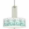 Aqua Mosaic Carey 24" Brushed Nickel 4-Light Chandelier