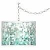 Aqua Mosaic Giclee Glow Plug-In Swag Pendant -Lighting Sales Shop aqua mosaic giclee glow plug in swag pendant 25a38