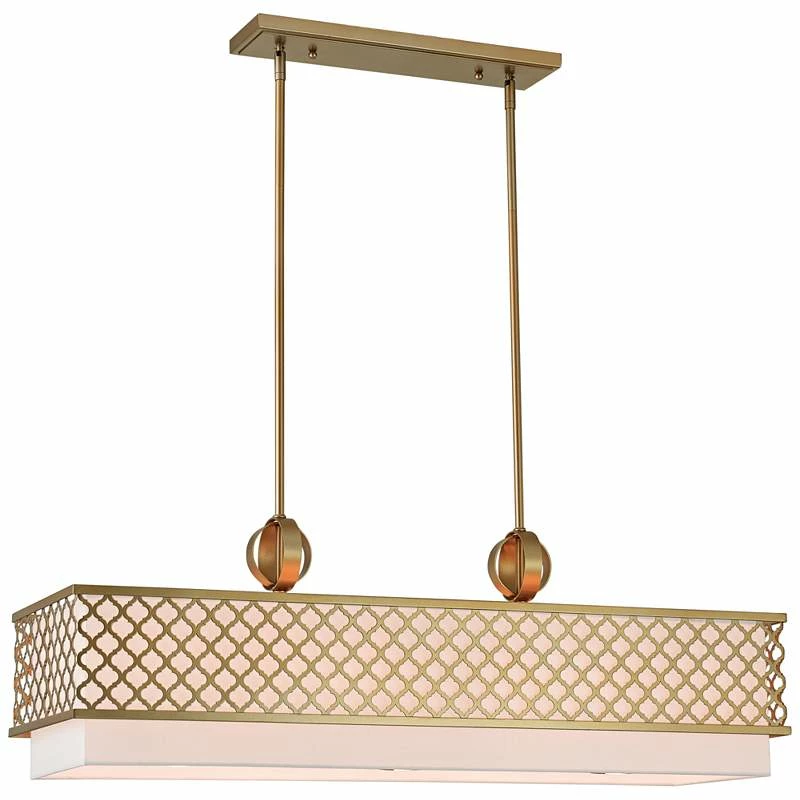 Arabesque 39 3/4"W Soft Gold Kitchen Island Light Pendant 4 Arabesque 39 3/4"W Soft Gold Kitchen Island Light Pendant - Image 2
