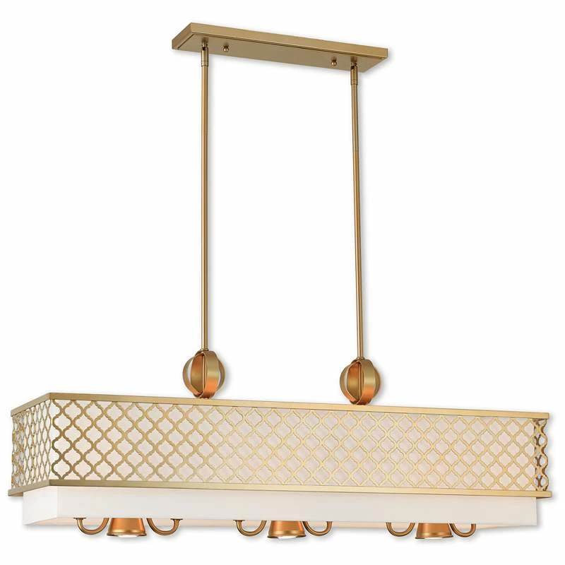 Arabesque 39 3/4"W Soft Gold Kitchen Island Light Pendant 6 Arabesque 39 3/4"W Soft Gold Kitchen Island Light Pendant - Image 4