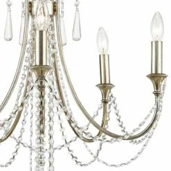 Arcadia 23 1/2"W Antique Silver Crystal 5-Light Chandelier -Lighting Sales Shop arcadia 23 and one half inchw antique silver crystal 5 light chandelier 71y23views1