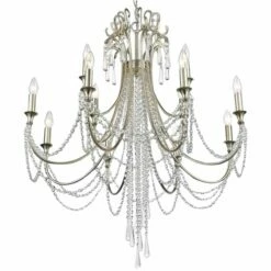 Arcadia 32 1/2" Wide 12-Light Antique Silver Chandelier