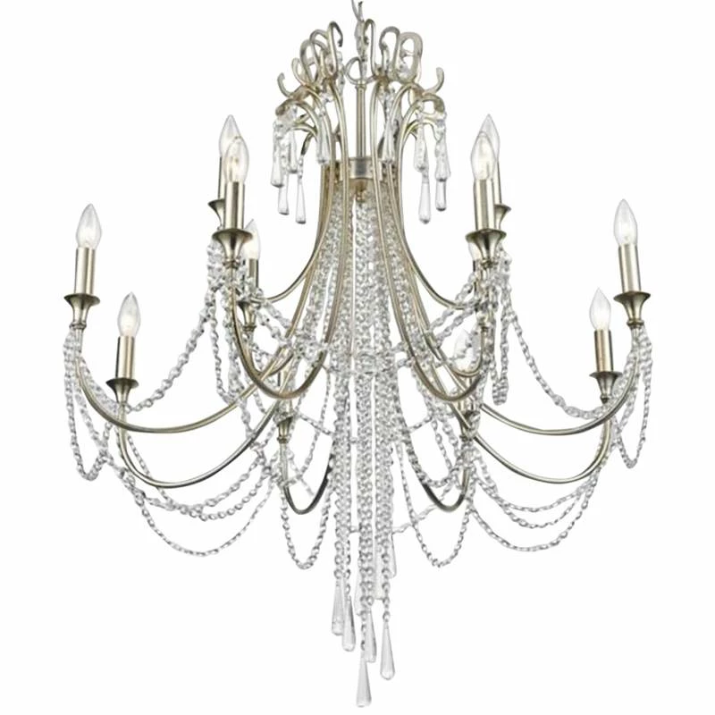 Arcadia 32 1/2" Wide 12-Light Antique Silver Chandelier 3 Arcadia 32 1/2" Wide 12-Light Antique Silver Chandelier
