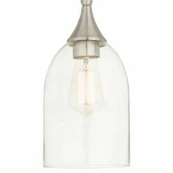 Art Glass 6 1/4"W Clear Glass Brushed Nickel Mini Pendant 7 Art Glass 6 1/4"W Clear Glass Brushed Nickel Mini Pendant -Lighting Sales Shop art glass 6 and one quarter inchw clear glass brushed nickel mini pendant 55j42views1