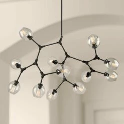 Artcraft Organic 55" Wide Black 12-Light Chandelier