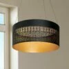 AFX Ash 20" Wide Black And Gold LED Drum Pendant Light -Lighting Sales Shop ash 20 inch wide black and gold led drum pendant light 71n53cropped
