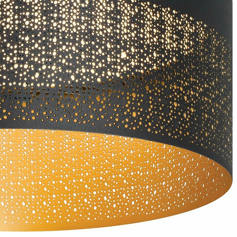 AFX Ash 20" Wide Black And Gold LED Drum Pendant Light 5 AFX Ash 20" Wide Black And Gold LED Drum Pendant Light - Image 3