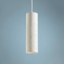 AFX Ash 3 1/2" Wide White Cylinder LED Mini Pendant