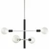 Astrid 24" Wide Polished Nickel And Black 4-Light Chandelier