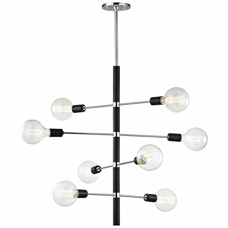 Astrid 28" Wide Polished Nickel And Black 8-Light Chandelier 3 Astrid 28" Wide Polished Nickel And Black 8-Light Chandelier