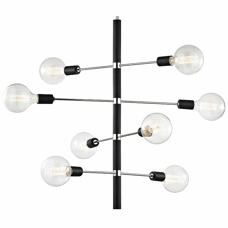 Astrid 28" Wide Polished Nickel And Black 8-Light Chandelier 4 Astrid 28" Wide Polished Nickel And Black 8-Light Chandelier - Image 2