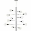 Astrid 36"W Polished Nickel And Black 12-Light Chandelier -Lighting Sales Shop astrid 36 inchw polished nickel and black 12 light chandelier 45k60