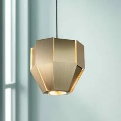 Astrum 11 3/4" Wide Distressed Brass LED Mini Pendant Light