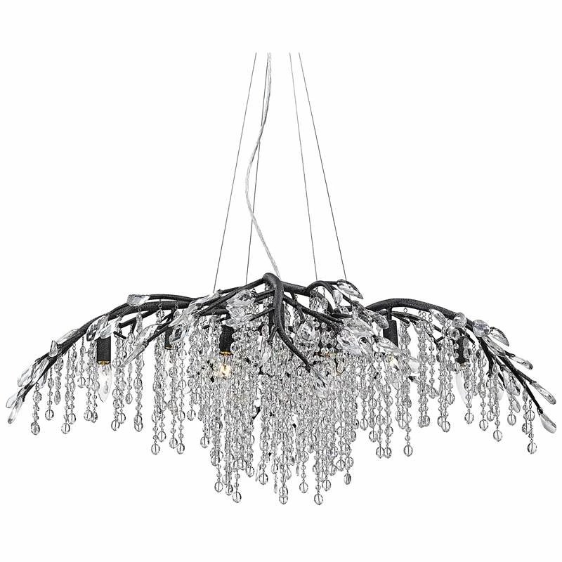 Golden Lighting Autumn Twilight 40" Wide Black Iron And Crystal Chandelier 4 Golden Lighting Autumn Twilight 40" Wide Black Iron And Crystal Chandelier - Image 2