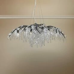 Golden Lighting Autumn Twilight 40" Wide Black Iron And Crystal Chandelier