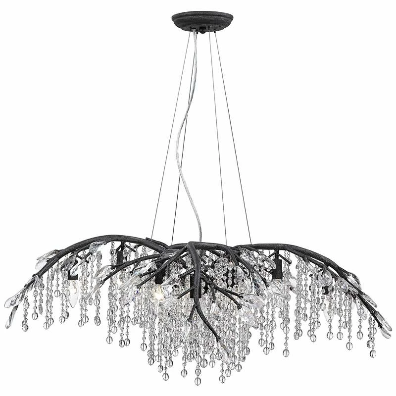 Golden Lighting Autumn Twilight 40" Wide Black Iron And Crystal Chandelier 5 Golden Lighting Autumn Twilight 40" Wide Black Iron And Crystal Chandelier - Image 3