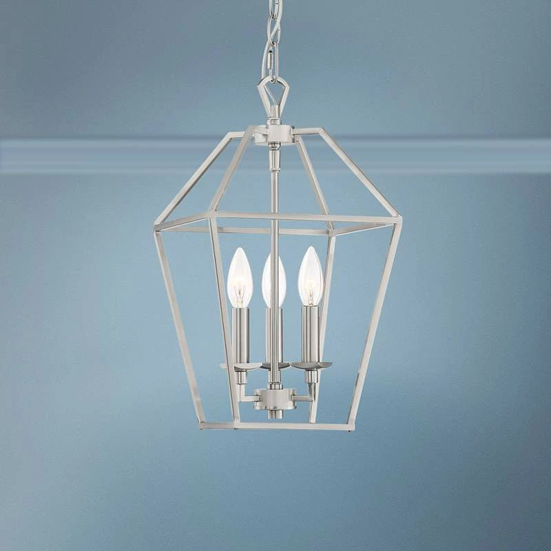 Aviary 9 1/2" Wide Brushed Nickel 3-Light Foyer Mini Pendant 3 Aviary 9 1/2" Wide Brushed Nickel 3-Light Foyer Mini Pendant